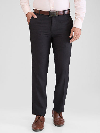 Raymond Black Solid Contemporary Fit Terylene Blend Trouser