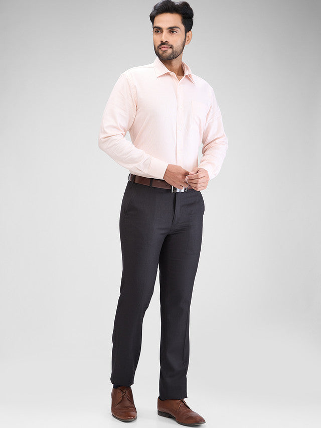 Raymond Black Solid Contemporary Fit Terylene Blend Trouser