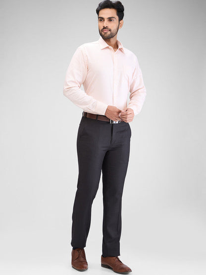 Raymond Black Solid Contemporary Fit Terylene Blend Trouser