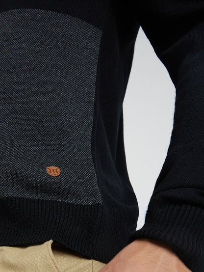 Raymond Men Black Jacquard Acrylic Blend Sweaters