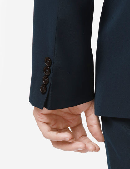 Ethnix by Raymond Men Blue Dobby Tailored fit Polyster Blend Suit