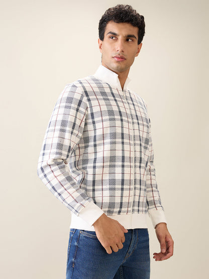 Parx Men White Printed Regular Fit Cotton Blend Sweatshirt