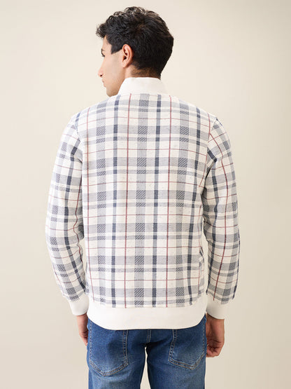 Parx Men White Printed Regular Fit Cotton Blend Sweatshirt