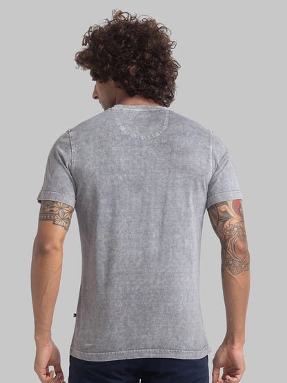 Parx Men Grey Graphic Print Regular Fit Half Sleeve Round Neck T-Shirt