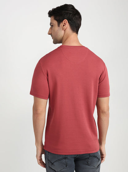 Parx Men Red Graphic Regular Fit Cotton Half Sleeve Round Neck Collar T-Shirt