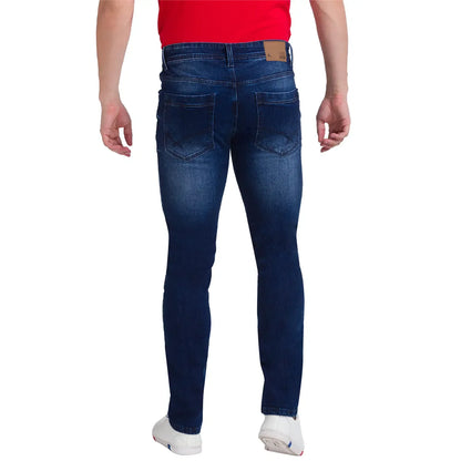 Men Blue Slim Tapered Fit Twill Cotton Blend Jeans