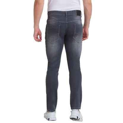 Men Grey Skinny Cropped Fit Twill Cotton Blend Jeans
