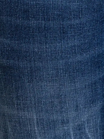 Men Blue Slim Tapered Fit Jacquard Cotton Blend Jeans