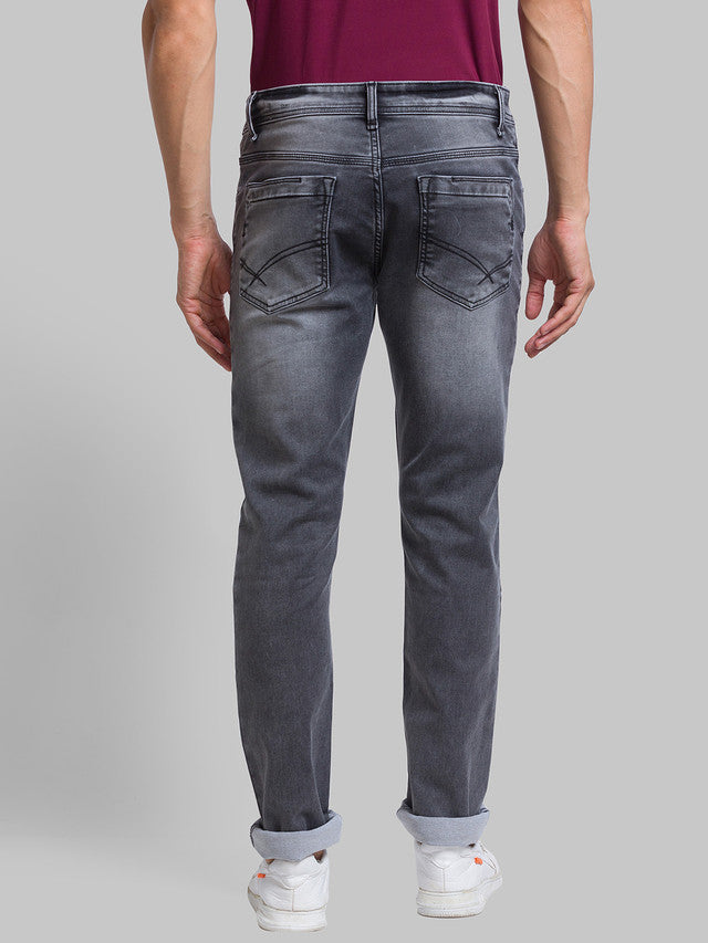 Parx Grey Slim Tapered Fit Cotton Blend Jeans