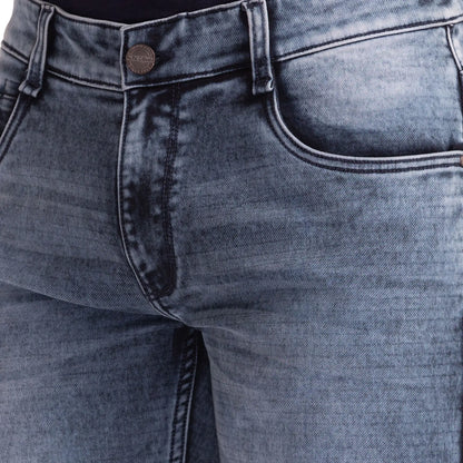 Men Blue Slim Tapered Fit Dobby Cotton Blend Jeans