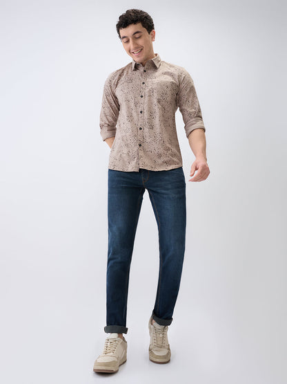 Parx Men Blue Knitted Low Rise Tapered Fit Cotton Blend Jeans