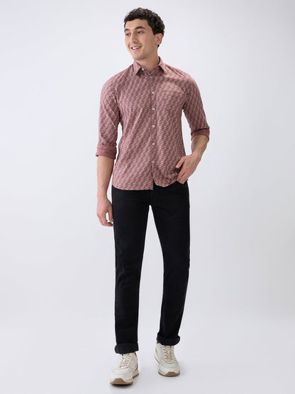 Parx Men Black Knitted Low Rise Tapered Fit Cotton Blend Jeans