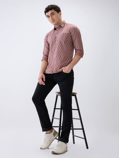 Parx Men Black Knitted Low Rise Tapered Fit Cotton Blend Jeans