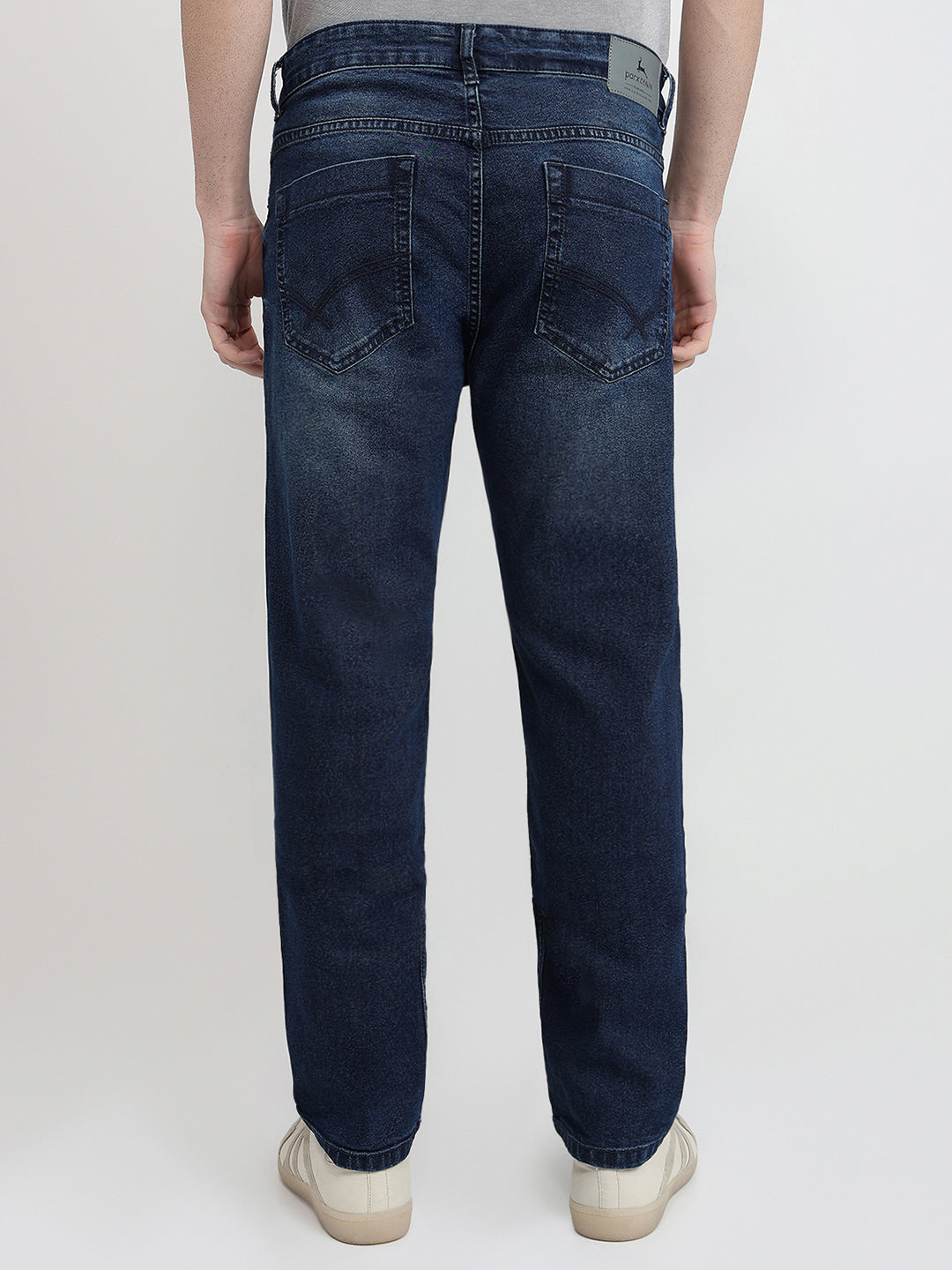 Parx Men Blue Twill Slim Tapered Fit Cotton Blend Jeans