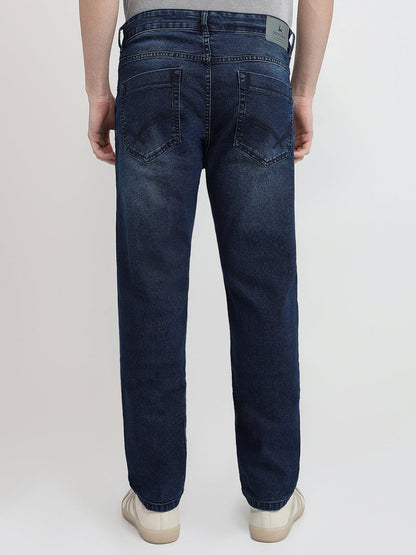 Parx Men Blue Twill Slim Tapered Fit Cotton Blend Jeans