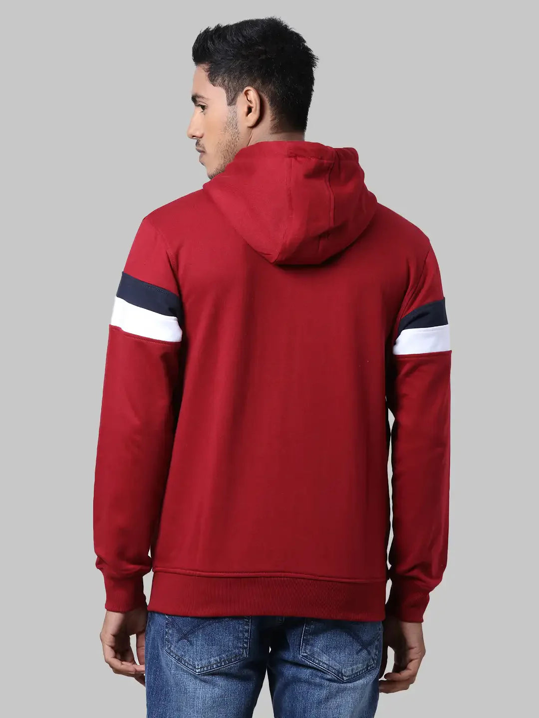 Parx Men Maroon Regular Fit Cut & Sew Cotton Polyester Blend Sweatshirt