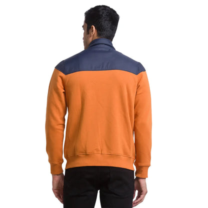 Men Yellow Regular Fit Cut & Sew Cotton Polyester Blend Sweatshirts