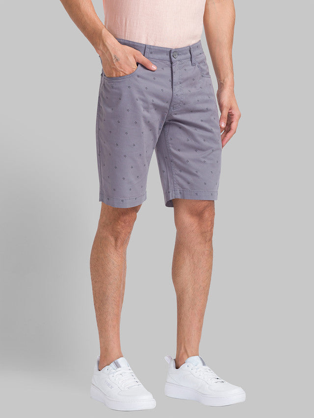 Parx Men Grey Printed Regular Fit Shorts
