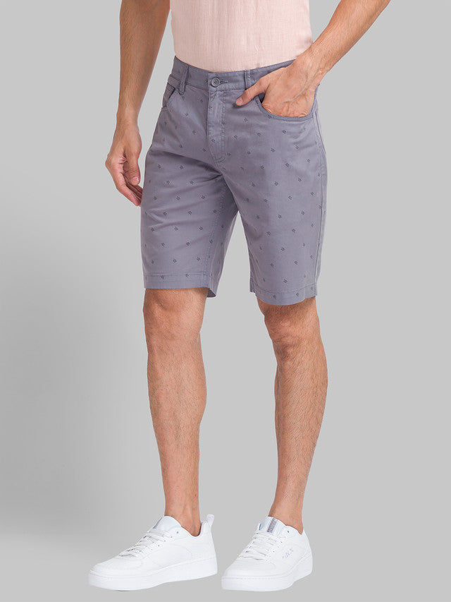 Parx Men Grey Printed Regular Fit Shorts