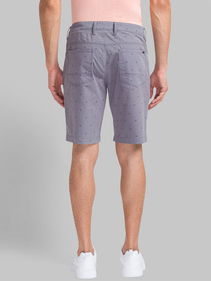 Parx Men Grey Printed Regular Fit Shorts