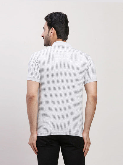 Parx Grey Printed Regular Fit Cotton T-Shirt