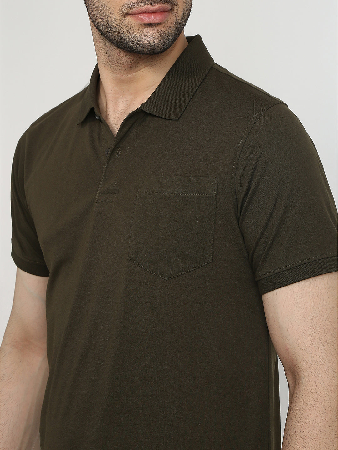 Parx Men Green Solid Regular Fit Cotton Blend T-Shirt