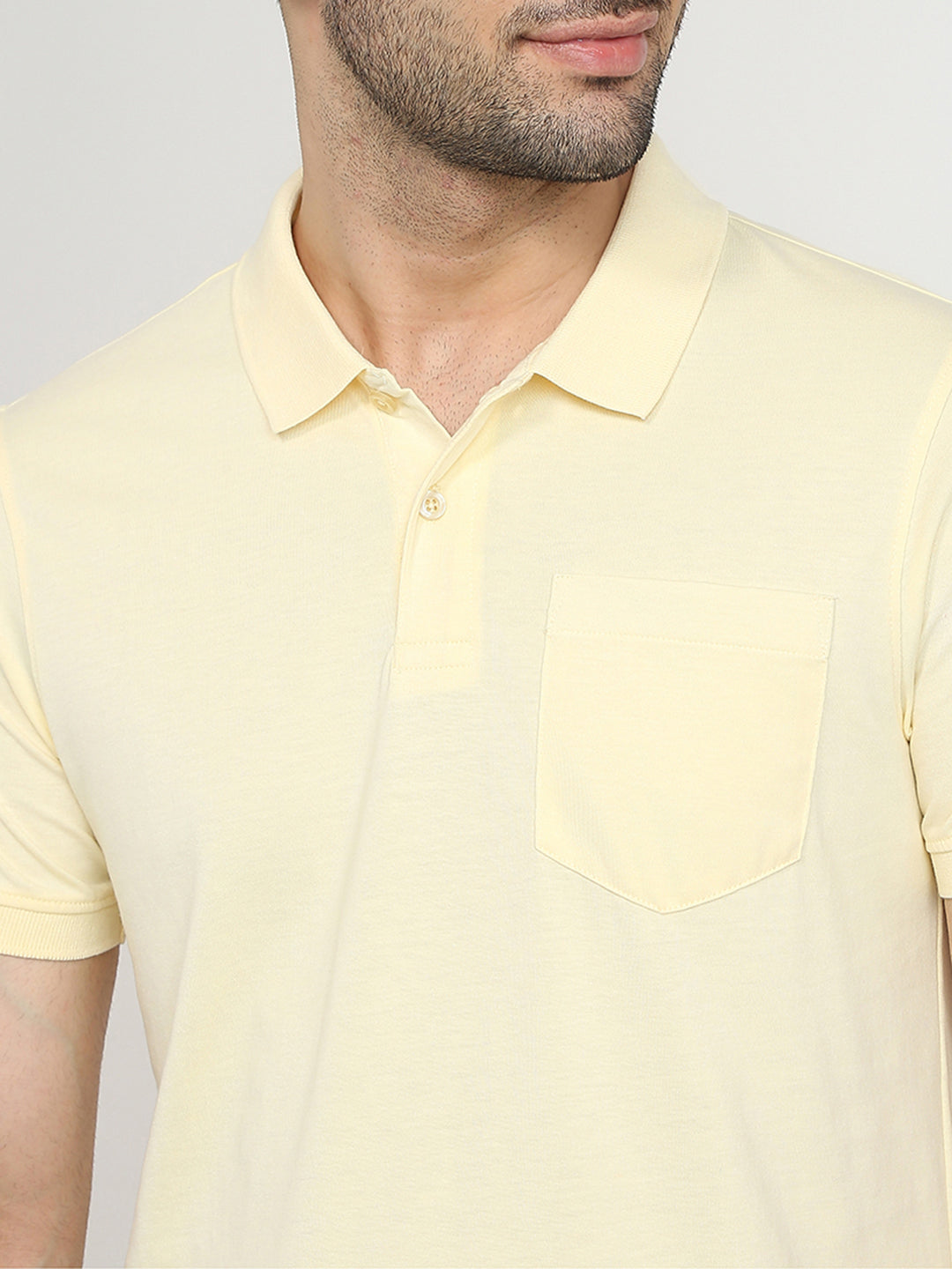 Parx Men Yellow Solid Regular Fit Cotton Blend T-Shirt