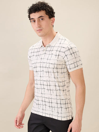 Parx Men Grey Printed Regular Fit Cotton Blend Half Sleeve T-Shirt