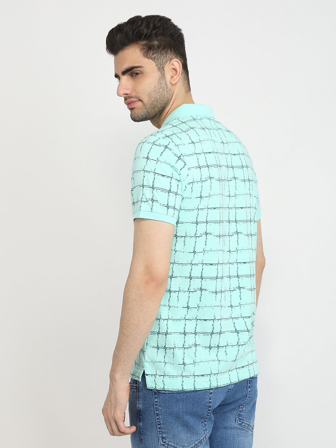 Parx Men Green Printed Regular Fit Cotton Blend T-Shirt