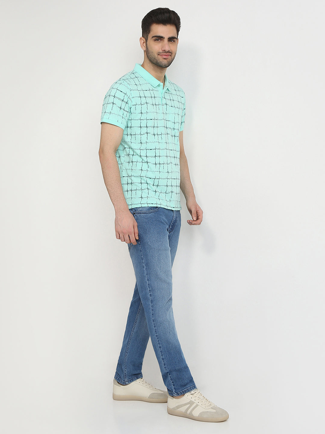 Parx Men Green Printed Regular Fit Cotton Blend T-Shirt