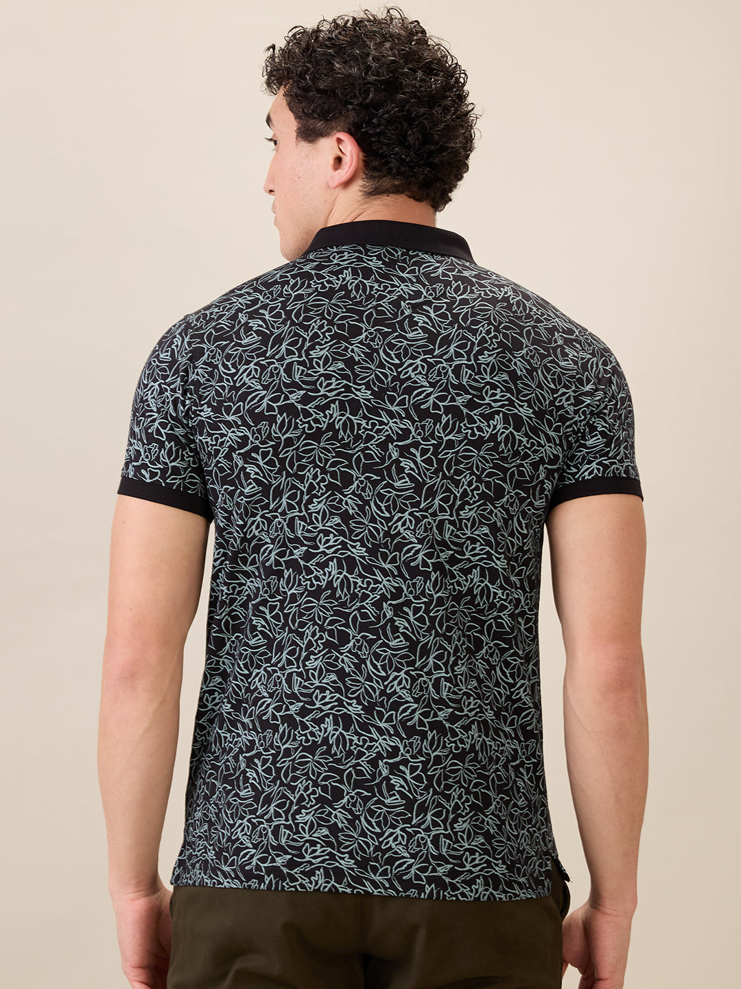 Parx Men Black Printed Regular Fit Cotton Blend Half Sleeve T-Shirt