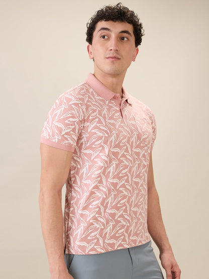 Parx Men Red Printed Regular Fit Cotton Blend Half Sleeve T-Shirt