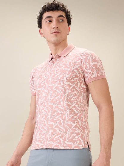 Parx Men Red Printed Regular Fit Cotton Blend Half Sleeve T-Shirt