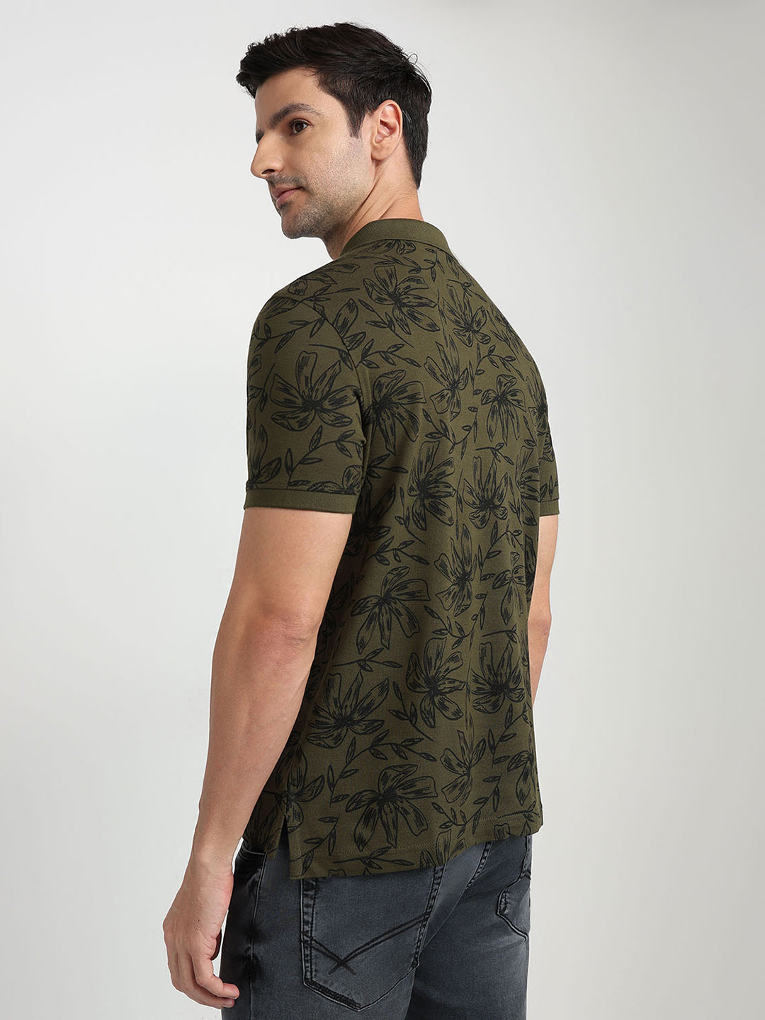 Parx Men Green Printed Regular Fit Cotton Half Sleeve T-Shirt