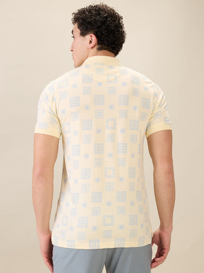 Parx Men Yellow Printed Regular Fit Cotton Half Sleeve T-Shirt