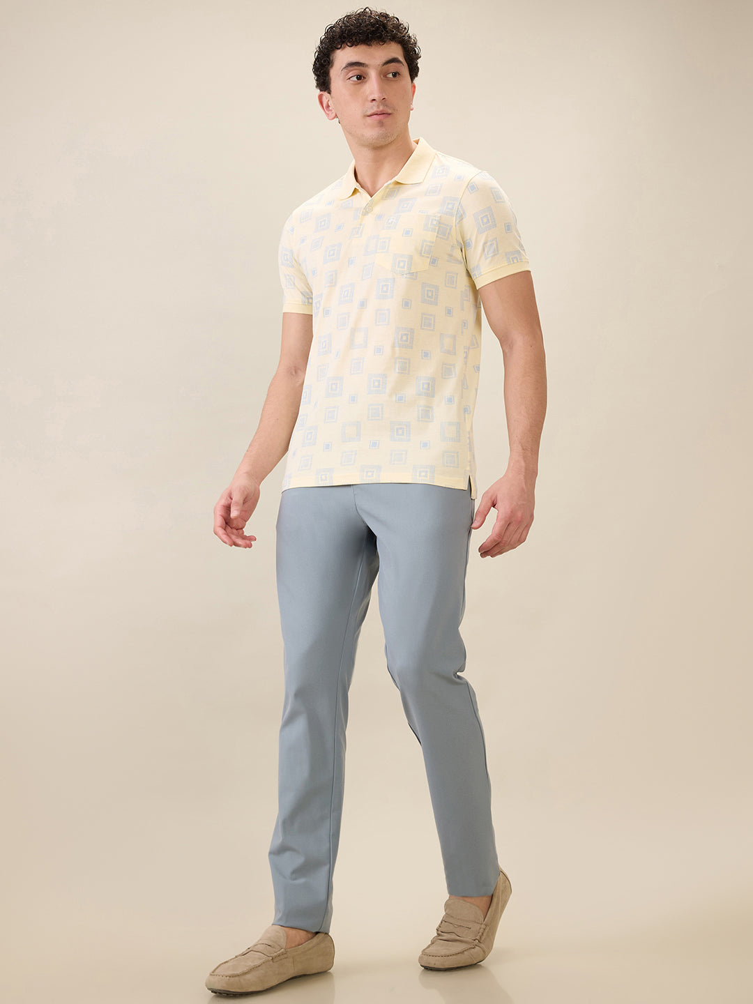 Parx Men Yellow Printed Regular Fit Cotton Half Sleeve T-Shirt