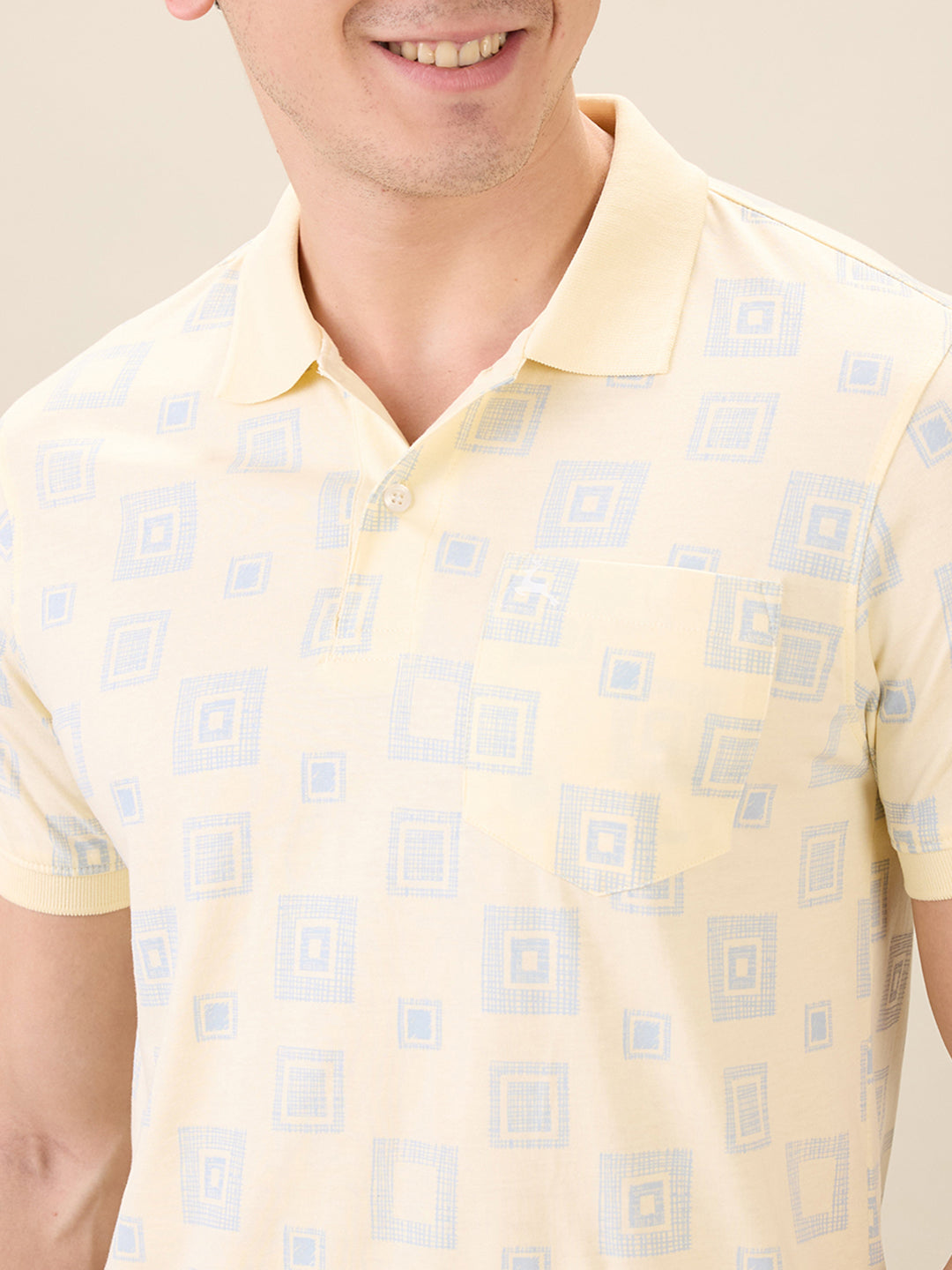 Parx Men Yellow Printed Regular Fit Cotton Half Sleeve T-Shirt