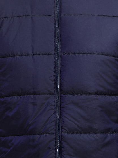 Parx Men Blue Solid Polyester Jacket