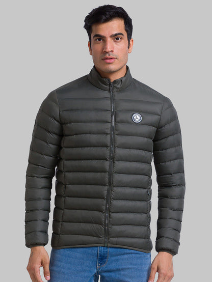 Parx Men Green Solid Polyester Jacket
