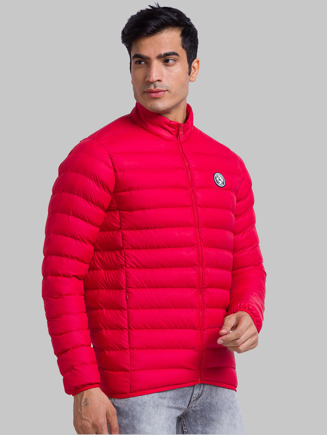 Parx Men Red Solid Polyester Jacket