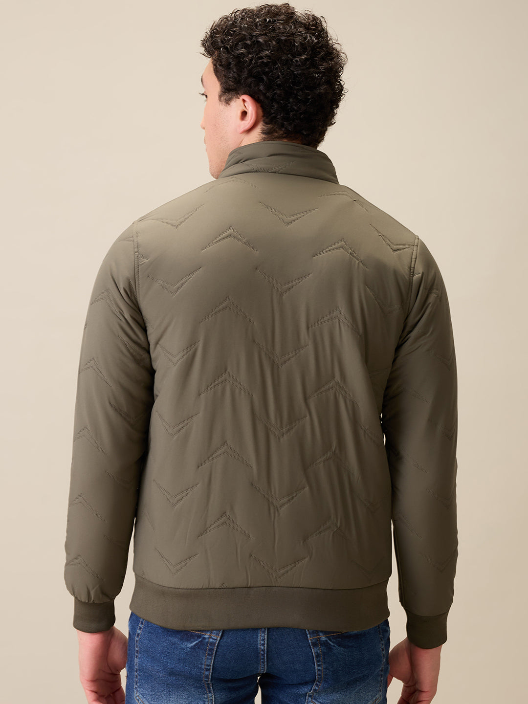 Parx Men Green Solid Polyester Full Sleeve Jacket