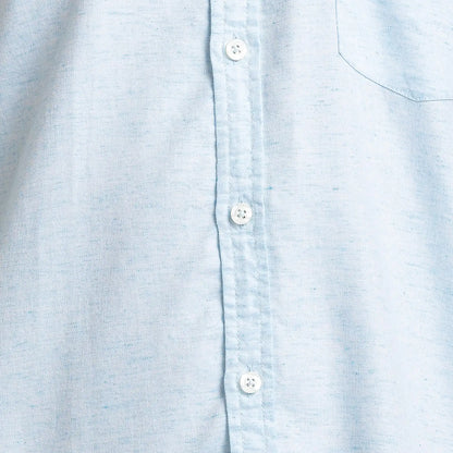 Men Blue Slim Fit Solid Cotton Blend Full Sleeve Shirts