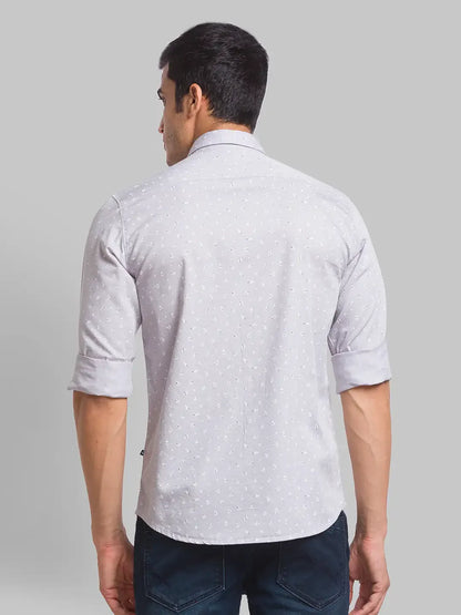 Parx Men Green Printed Slim Fit Cotton Casual Shirt