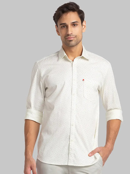 Parx Men Brown Printed Slim Fit Cotton Casual Shirt