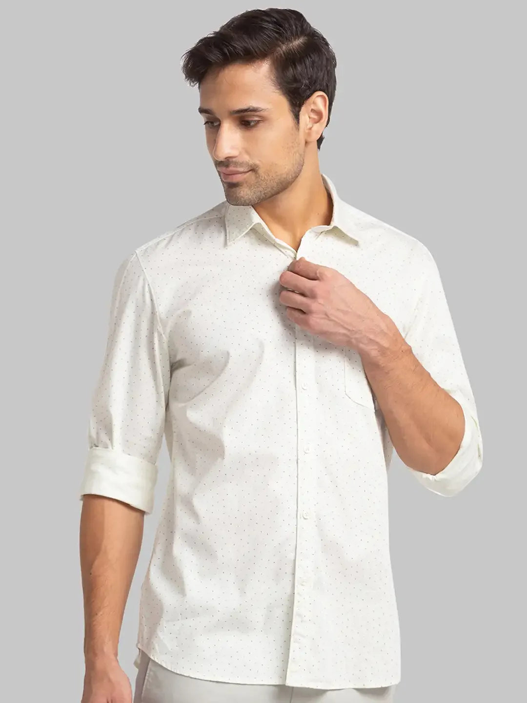 Parx Men Brown Printed Slim Fit Cotton Casual Shirt