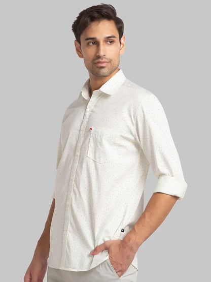 Parx Men Brown Printed Slim Fit Cotton Casual Shirt