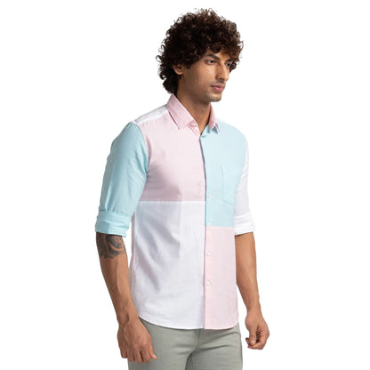 Parx Men Pink Solid Slim Fit Cotton Casual Shirt