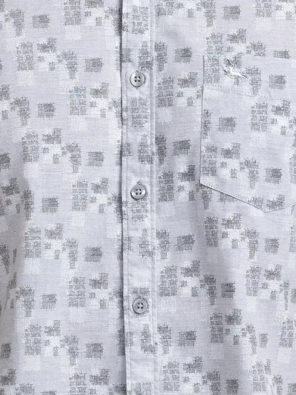 Parx Men Green Printed Slim Fit Cotton Casual Shirt