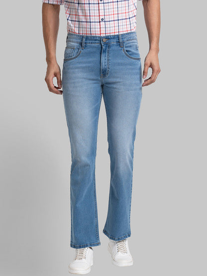 Parx Men Blue Printed Slim Fit Full Sleeve Semi Cut Away Collar Shirt