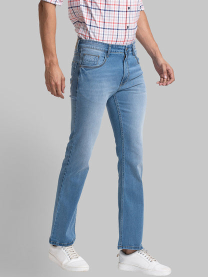 Parx Men Blue Printed Slim Fit Full Sleeve Semi Cut Away Collar Shirt